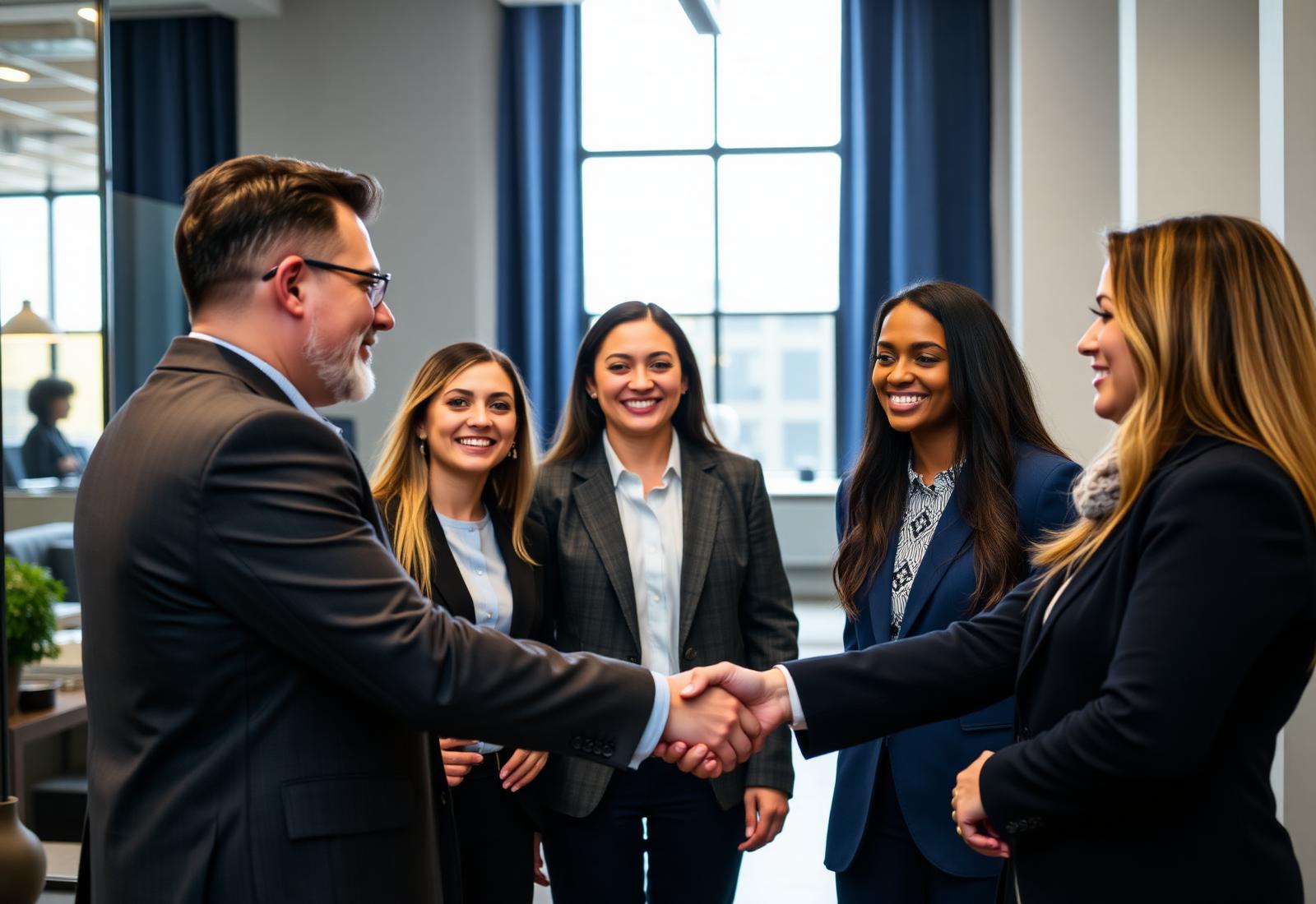 Business owners networking